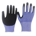 Cut Resistant Black Nitrile Coated Mechanics Work Gloves With Cut Level 5